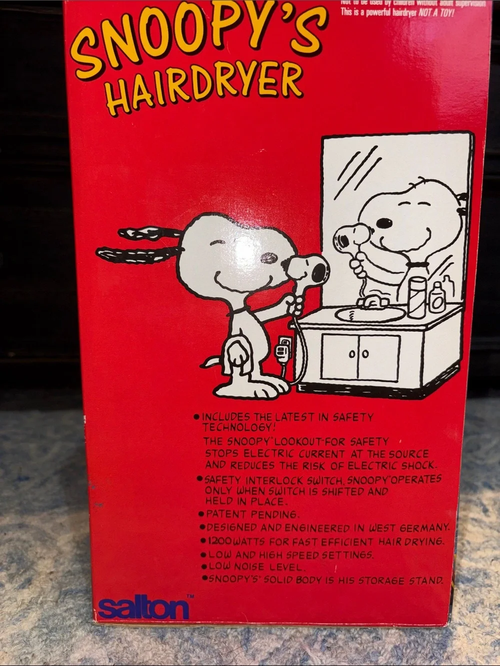 Snoopy White Dog Hairdryer Hair Accessory by Salton